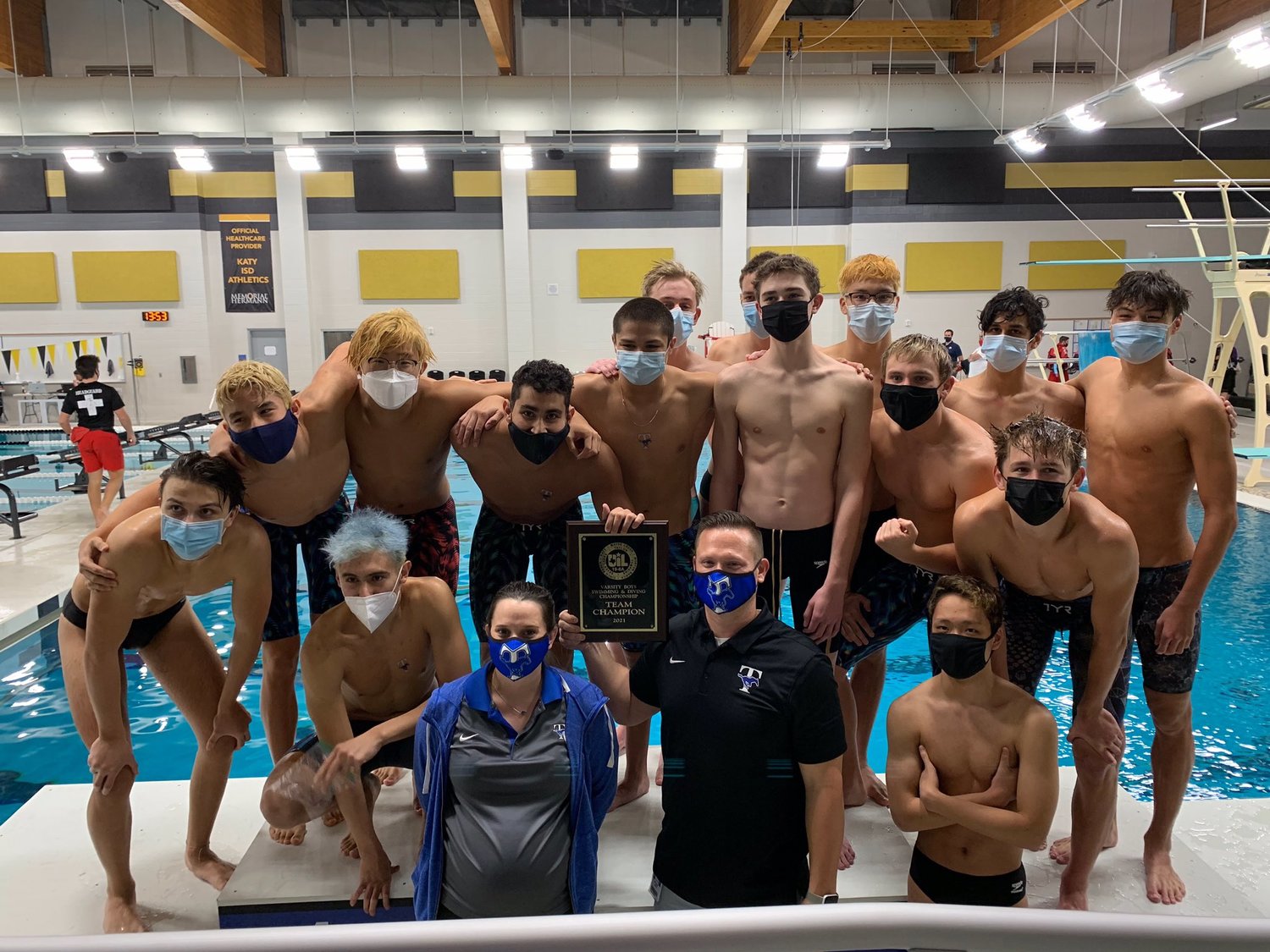 Taylor's boys swim team won the District 19-6A title this weekend.